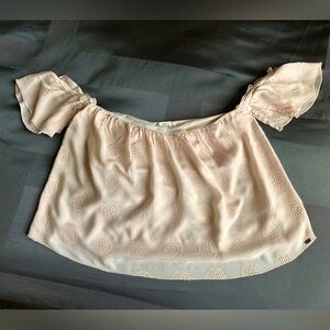 O’Neill pink off the shoulder blouse.  Size small